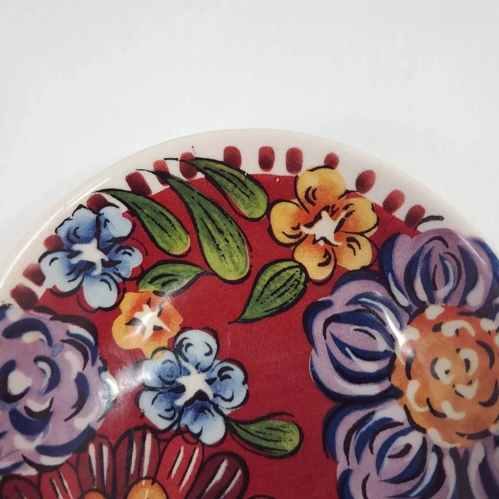 Dolly Parton Spoon rest red Garden floral Country flowers ceramic earthenware
